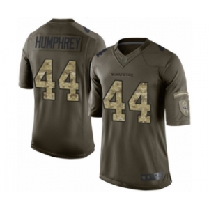 Men's Baltimore Ravens #44 Marlon Humphrey Elite Green Salute to Service Football Jersey