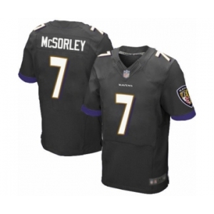 Men's Baltimore Ravens #7 Trace McSorley Elite Black Alternate Football Jersey