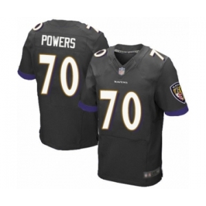 Men's Baltimore Ravens #70 Ben Powers Elite Black Alternate Football Jersey