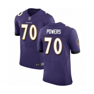 Men's Baltimore Ravens #70 Ben Powers Purple Team Color Vapor Untouchable Elite Player Football Jersey