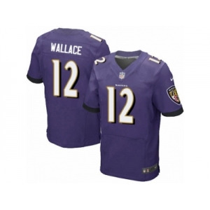 Men's Nike Baltimore Ravens #12 Mike Wallace Elite Purple Team Color NFL Jersey