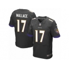 Men's Nike Baltimore Ravens #17 Mike Wallace Elite Black Alternate NFL Jersey