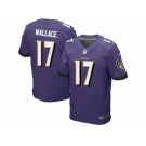 Men's Nike Baltimore Ravens #17 Mike Wallace Elite Purple Team Color NFL Jersey
