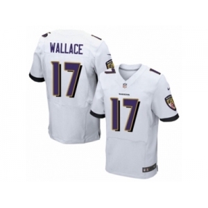 Men's Nike Baltimore Ravens #17 Mike Wallace Elite White NFL Jersey