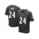 Men's Nike Baltimore Ravens #24 Brandon Carr Elite Black Alternate NFL Jersey