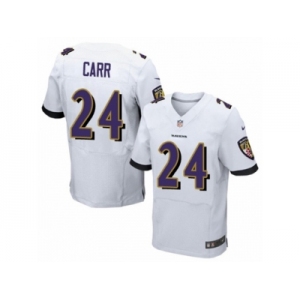 Men's Nike Baltimore Ravens #24 Brandon Carr Elite White NFL Jersey