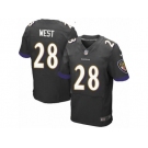 Men's Nike Baltimore Ravens #28 Terrance West Elite Black Alternate NFL Jersey