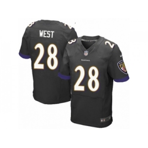 Men's Nike Baltimore Ravens #28 Terrance West Elite Black Alternate NFL Jersey