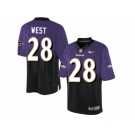 Men's Nike Baltimore Ravens #28 Terrance West Elite Purple Black Fadeaway NFL Jersey