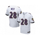 Men's Nike Baltimore Ravens #28 Terrance West Elite White NFL Jersey