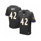 Men's Nike Baltimore Ravens #42 Marqueston Huff Elite Black Alternate NFL Jersey