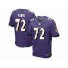 Men's Nike Baltimore Ravens #72 Alex Lewis Elite Purple Team Color NFL Jersey