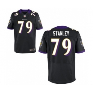 Men's Nike Baltimore Ravens #79 Ronnie Stanley Elite Black Alternate NFL Jersey
