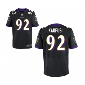 Men's Nike Baltimore Ravens #92 Bronson Kaufusi Elite Black Alternate NFL Jersey