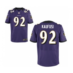 Men's Nike Baltimore Ravens #92 Bronson Kaufusi Elite Purple Team Color NFL Jersey