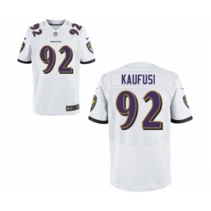 Men's Nike Baltimore Ravens #92 Bronson Kaufusi Elite White NFL Jersey