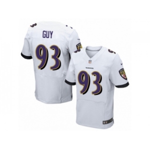 Men's Nike Baltimore Ravens #93 Lawrence Guy Elite White NFL Jersey