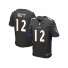 Nike Baltimore Ravens #12 Jaleel Scott Black Alternate Men Stitched NFL New Elite Jersey
