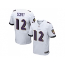 Nike Baltimore Ravens #12 Jaleel Scott White Men Stitched NFL New Elite Jersey