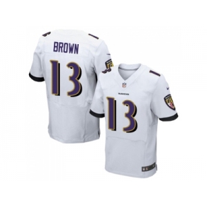 Nike Baltimore Ravens #13 John Brown White Men Stitched NFL New Elite Jersey