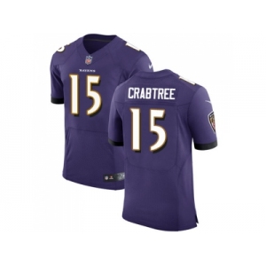 Nike Baltimore Ravens #15 Michael Crabtree Purple Team Color Men Stitched NFL Vapor Untouchable Elite Jersey