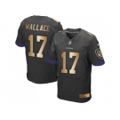 Nike Baltimore Ravens #17 Mike Wallace Black Alternate Men's Stitched NFL New Elite Gold Jersey