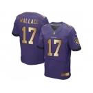 Nike Baltimore Ravens #17 Mike Wallace Purple Team Color Men's Stitched NFL New Elite Gold Jersey