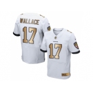 Nike Baltimore Ravens #17 Mike Wallace White Men's Stitched NFL New Elite Gold Jersey