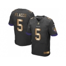 Nike Baltimore Ravens #5 Joe Flacco Black Alternate Men's Stitched NFL New Elite Gold Jersey