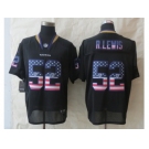 nike baltimore ravens #52 r.lewis black[Elite USA flag fashion]