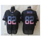 nike baltimore ravens #82 smith black [Elite USA flag fashion]