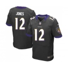 nike nfl jerseys baltimore ravens #12 jones black[Elite]