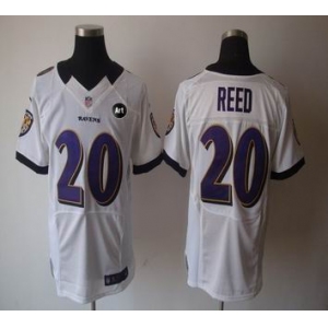nike nfl jerseys baltimore ravens #20 reed white[elite Art Patch]