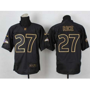 nike nfl jerseys baltimore ravens #27 ray rice black[Elite gold lettering fashion]
