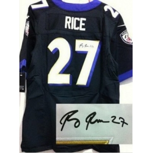 nike nfl jerseys baltimore ravens #27 ray rice black[Elite signature]