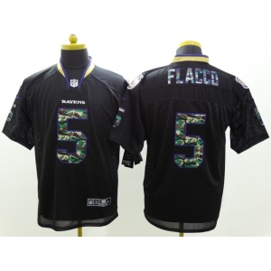 nike nfl jerseys baltimore ravens #5 flacco black[Elite Camo Fashion]