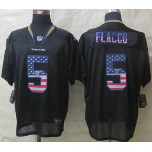 nike nfl jerseys baltimore ravens #5 flacco black[Elite USA flag fashion]