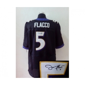 nike nfl jerseys baltimore ravens #5 flacco black[Elite signature]