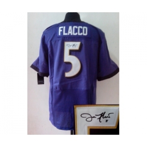 nike nfl jerseys baltimore ravens #5 flacco purple[Elite signature]