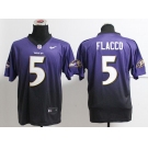 nike nfl jerseys baltimore ravens #5 joe flacco purple-grey[Elite drift fashion][second version]