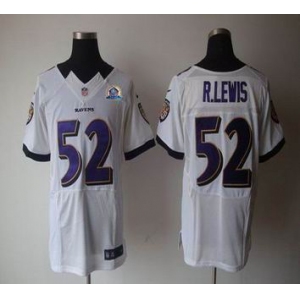 nike nfl jerseys baltimore ravens #52 r.lewis white[Elite 50th Patch]