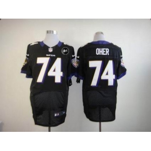 nike nfl jerseys baltimore ravens #74 oher black[Elite Art Patch]