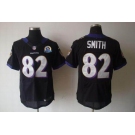nike nfl jerseys baltimore ravens #82 smith black[Elite 50th Patch]