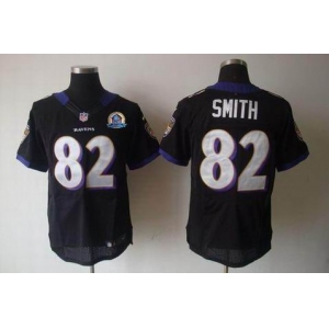nike nfl jerseys baltimore ravens #82 smith black[Elite 50th Patch]