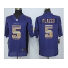 2015 new nike baltimore ravens #5 flacco purple strobe jerseys[limited]