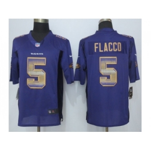 2015 new nike baltimore ravens #5 flacco purple strobe jerseys[limited]