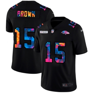 Baltimore Ravens #15 Marquise Brown Men's Nike Multi-Color Black 2020 NFL Crucial Catch Vapor Untouchable Limited Jersey