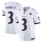 Men Baltimore Ravens #3 Odell Beckham Jr White 2023 F U S E With John Madden Patch Vapor Limited Football Jersey