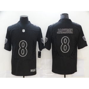 Men Baltimore Ravens #8 Lamar Jackson Black Commemorative Edition Vapor Untouchable Limited Jersey