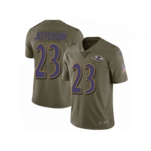 Men Nike Baltimore Ravens #23 Tony Jefferson Limited Olive 2017 Salute to Service NFL Jersey